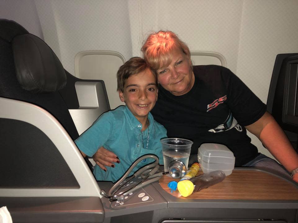 Luca and the nurse who saved his life. (Photo: Facebook/Francine Valerie Ingrassia)