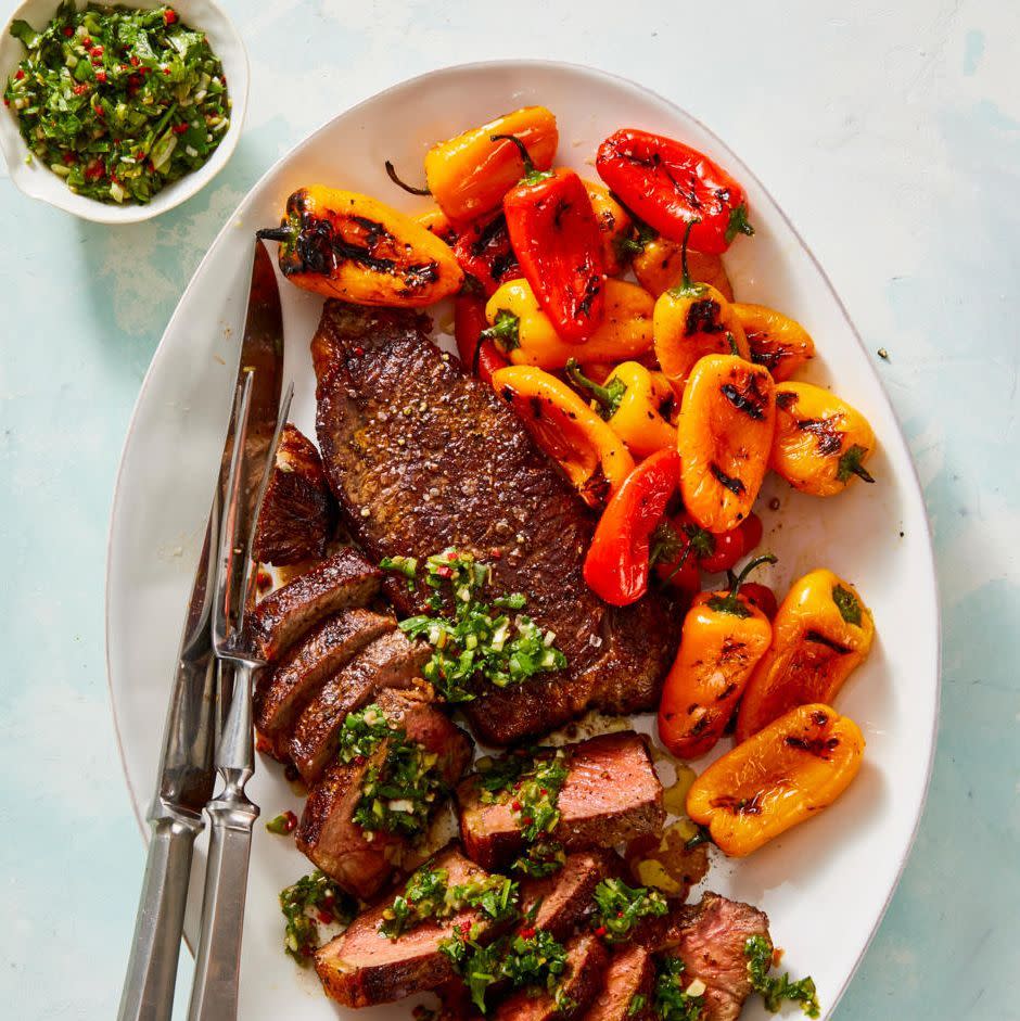 <p>Make an extra batch of this zesty Argentinian-inspired herb, garlic, and chili sauce. You're going to want to spread it on <em>everything</em>.</p><p><em><a href="https://www.goodhousekeeping.com/food-recipes/healthy/a32055331/chimichurri-steak-recipe/" rel="nofollow noopener" target="_blank" data-ylk="slk:Get the recipe for Steak Chimichurri »;elm:context_link;itc:0;sec:content-canvas" class="link ">Get the recipe for Steak Chimichurri »</a></em></p>