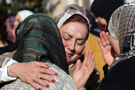 Relatives and friends react ahead of the funeral of Aiia Maasarwe, 21, an Israeli student killed in Melbourne, in her home town of Baqa Al-Gharbiyye, northern Israel January 23, 2019. REUTERS/Ammar Awad