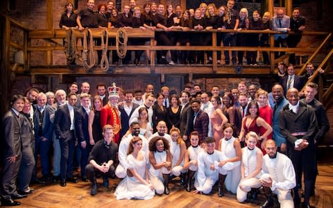 The Duke and Duchess of Sussex meeting the cast of Hamilton, as Lin-Manuel Miranda's historical show took home the coveted Best Musical Award at the Evening Standard Theatre Awards. - Credit: Dan Charity/The Sun