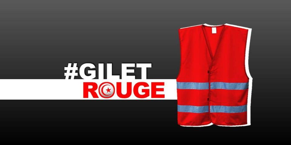 Gilet rouge – or ‘red vest’ anti-corruption protest movement in Tunisia echoes ‘yellow vest’ economic rallies in France (Gilets Rouge/Facebook)