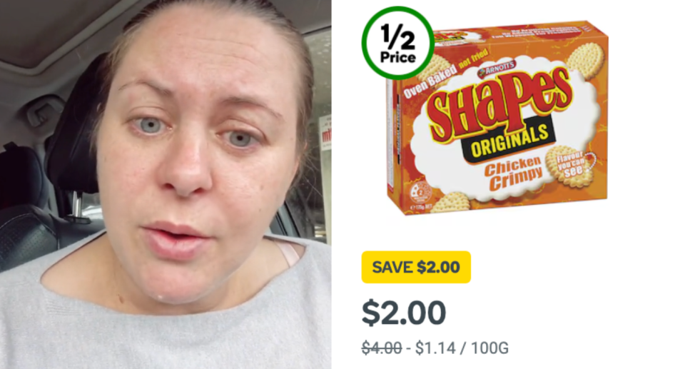 woman on tiktok packet of shapes