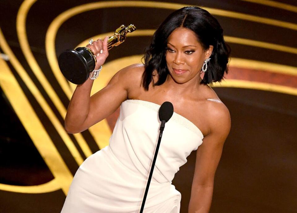 Regina King winning the 2019 Oscar for Best Supporting Actress | VALERIE MACON/AFP/Getty