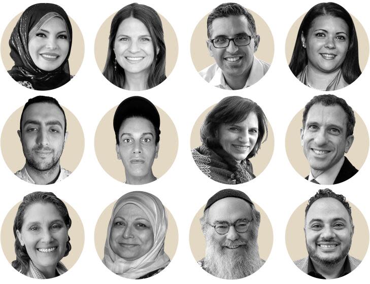 grid of portrait photos of jewish and palestinian community members