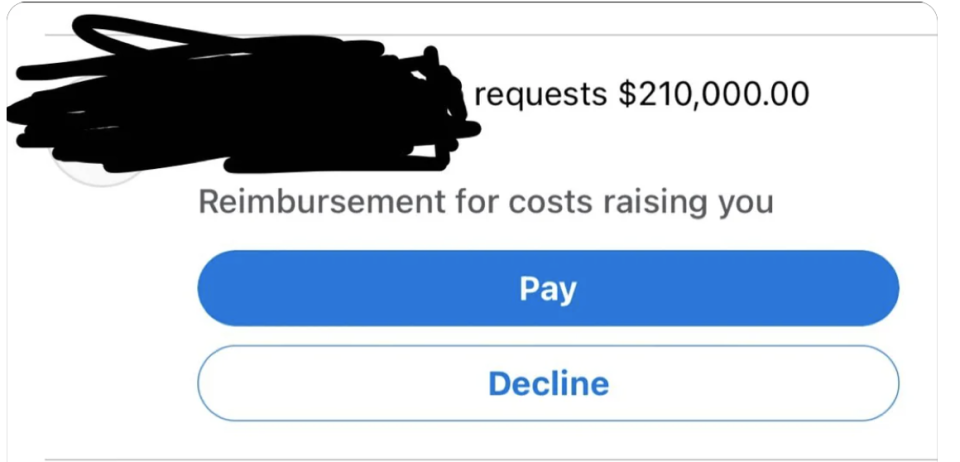 A request for "$210,000.00"