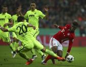 Football Soccer - Bayern Munich v FC Augsburg - German Cup (DFB Pokal) - Allianz Arena, Munich, Germany - 26/10/16 - Bayern's Kingsley Coman and Augsburg's Gojko Kacar in action. REUTERS/Michael Dalder