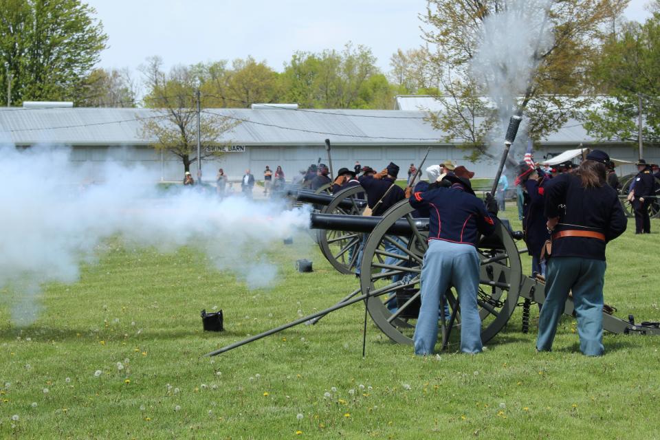 Civil War reenactors presented a cannon-firing demonstration during the 2023 Civil War Show at the Richland County Fairgrounds.