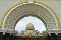 The National Palace is seen in Kuala Lumpur, Malaysia, Sunday, Oct. 25, 2020. National Palace statement says Malay rulers has decided not to accede to Prime Minister Muhyiddin Yassin's request to declare a state of emergency. (AP Photo/Vincent Thian)