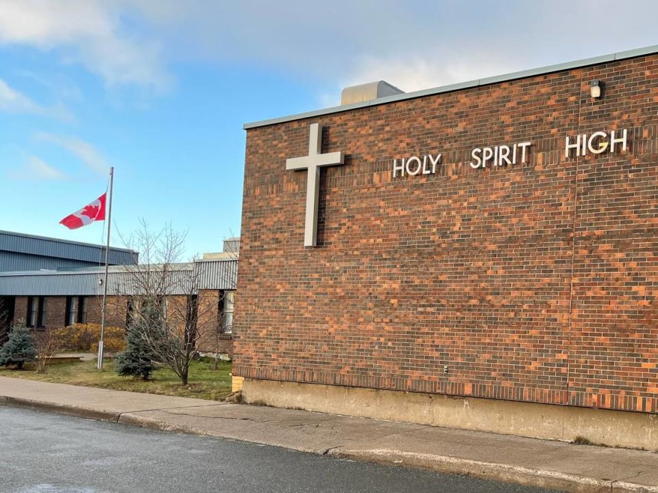 Holy Spirit High in Conception Bay South is one of 33 schools at the centre of a legal dispute related to the ongoing insolvency of the Roman Catholic Episcopal Corporation of St. John's, which is the landholding arm of the St. John's archdiocese. (Terry Roberts/CBC - image credit)