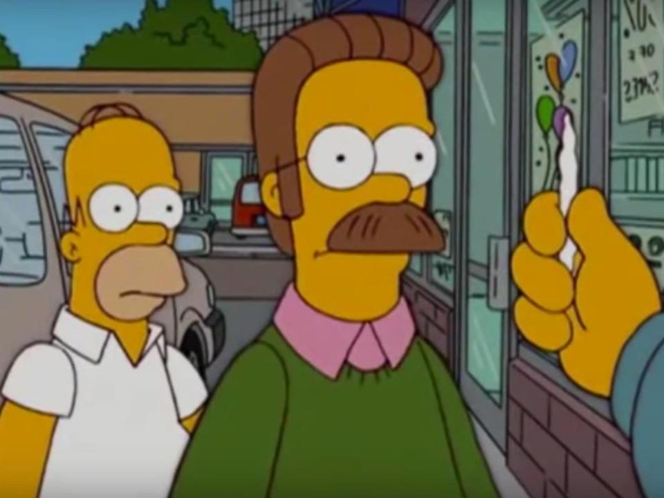 Homer and Ned look at a joint