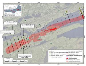 Drill holes completed at the CV5 Pegmatite through the 2023 winter drill program –western area