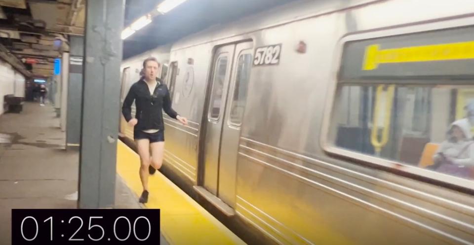 The idea was inspired by a viral TikTok challenge in which two pals tried — and failed — to outpace on foot a local 1 train. NY Post