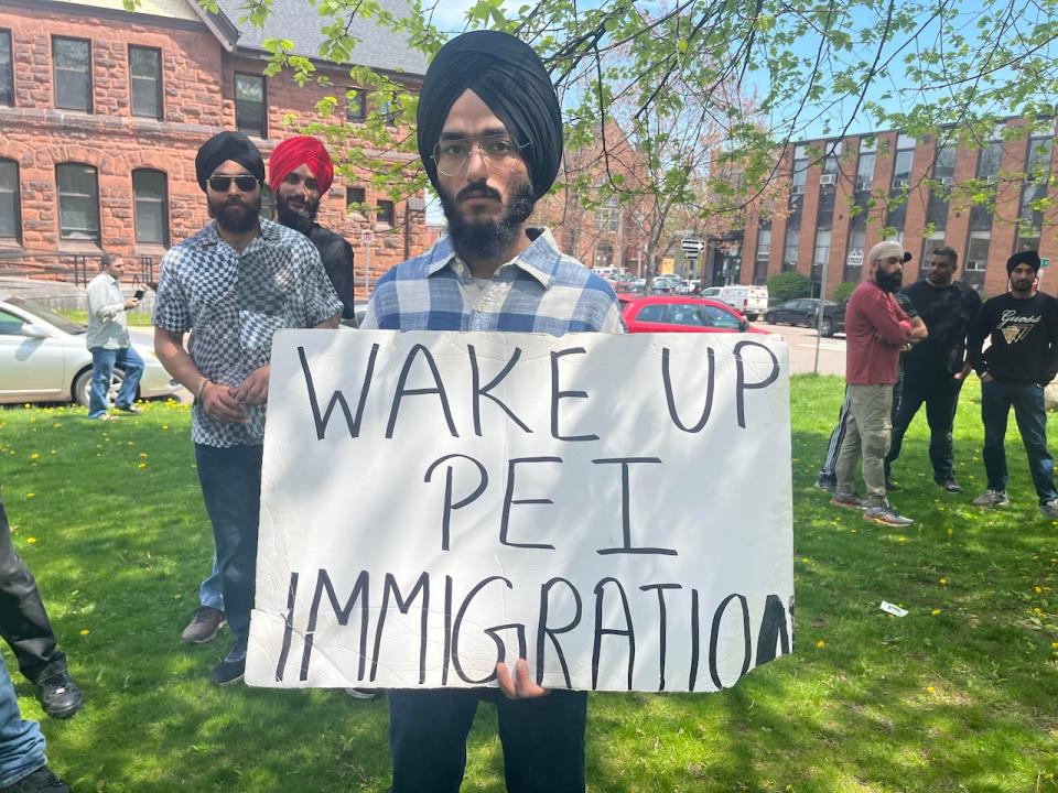 Gurkirat Singh was one of the protestors outside the P.E.I. Legislature on Thursday.