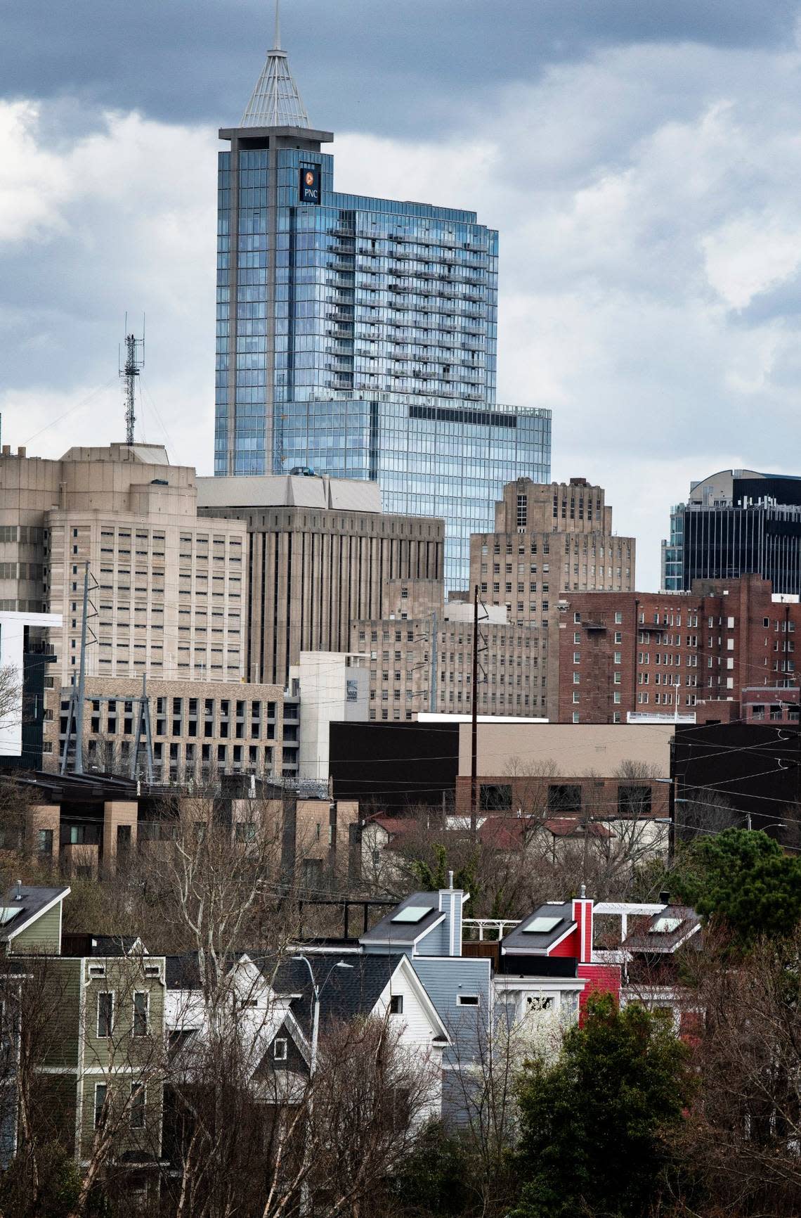 A portion of the downtown Raleigh, N.C. skyline photographed, Monday, March 7, 2022.