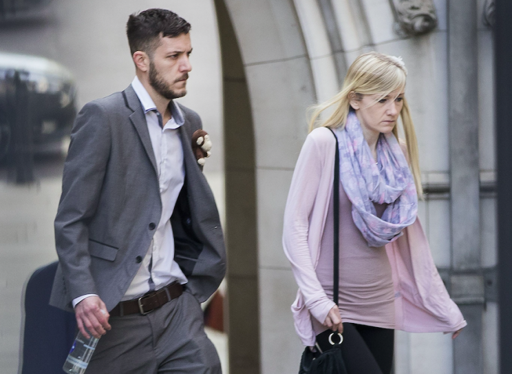 Charlie Gard's parents Chris Gard and Connie Yates outside the High Court last week (Picture: Rex)
