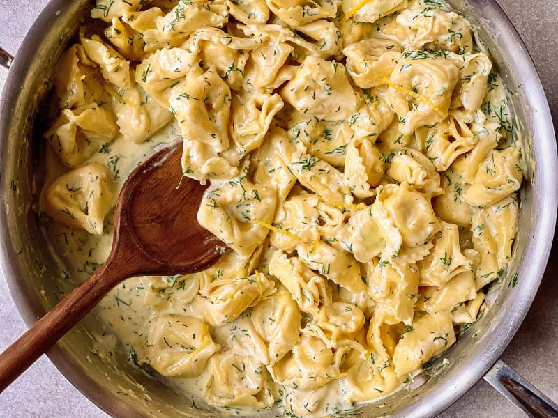 One-Pan Creamy Lemon-Dill Tortellini 