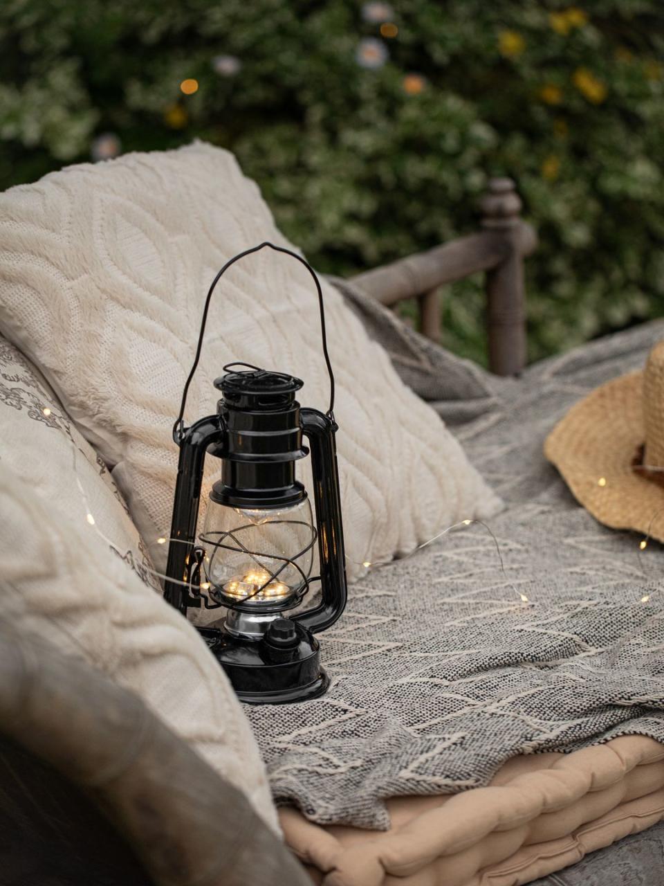 small garden ideas led candles and storm lantern at lights4fun