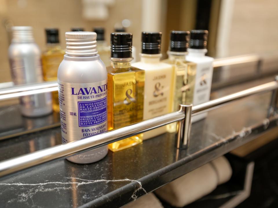 toiletries in Regent Seven Seas Grandeur's concierge suite