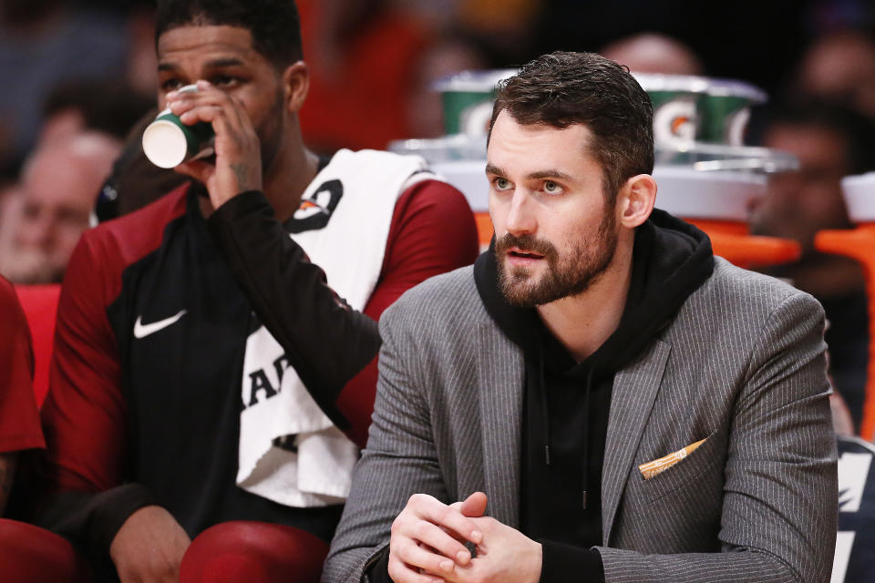 Kevin Love hasn’t played since the fourth game of the season. (Getty)