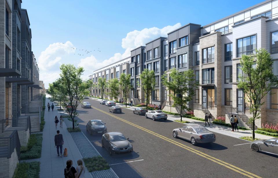 Artist's rendering looking northwest along Broadway in Long Branch.