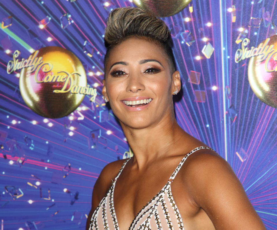 Karen Hauer at the Strictly Come Dancing 2019 Launch at BBC Broadcasting House. (Photo by Keith Mayhew/SOPA Images/LightRocket via Getty Images)