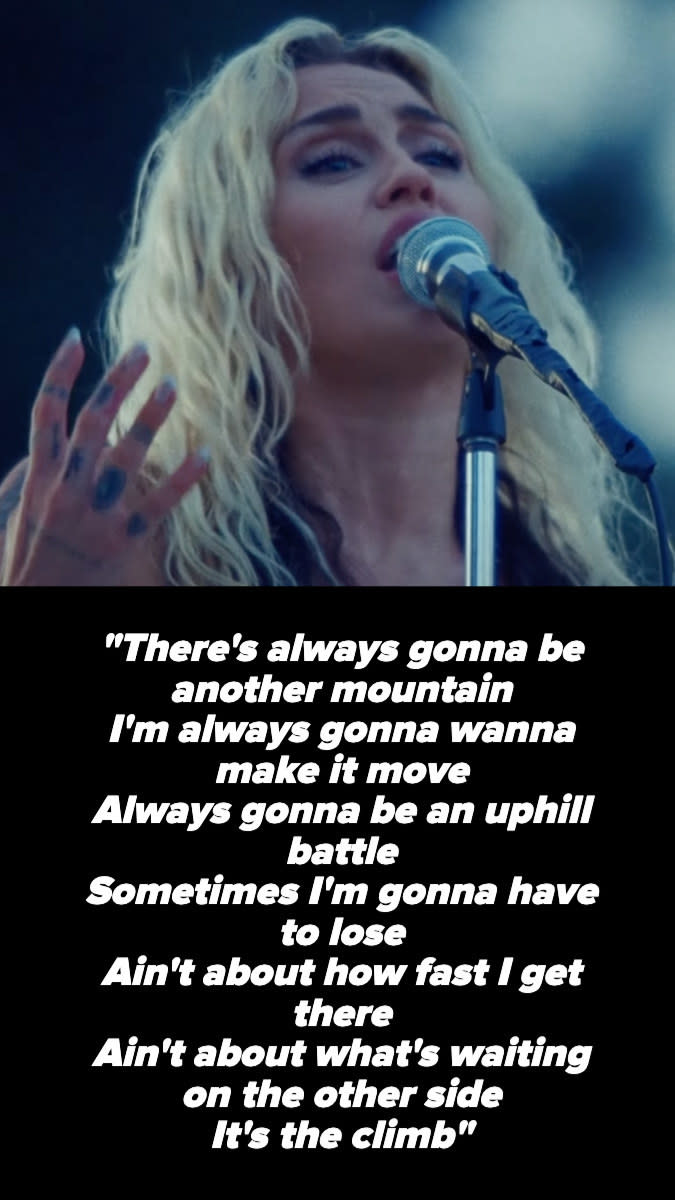 Miley Cyrus's "The Climb" lyrics