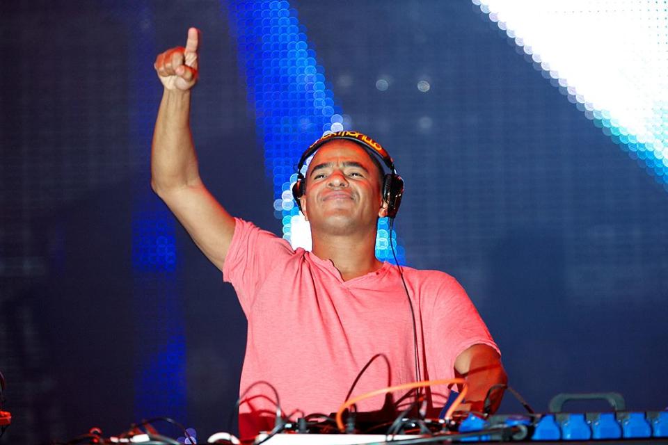 Erick Morillo performs on stage during Rock in Rio Madrid 2012.