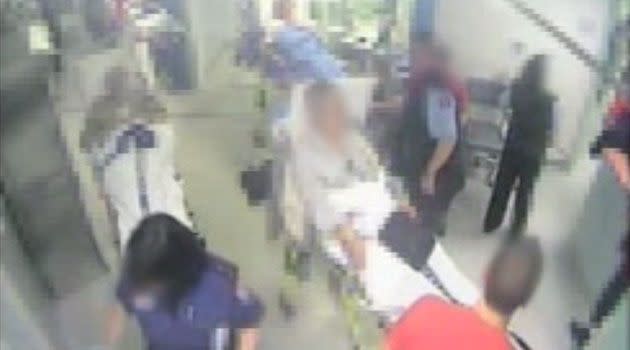 The Victorian Government has accused paramedics of staging a photograph showing overcrowding at Frankston Hospital. Photo: Supplied.