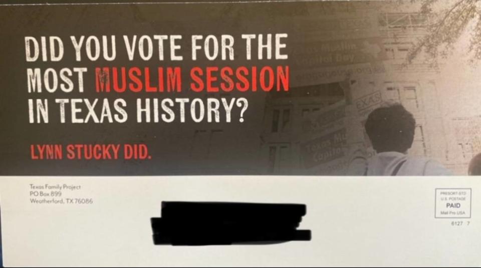 Anti-Muslim mailers have been going out in North Texas House races.