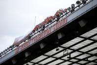 Football Soccer - Manchester United v Everton - Barclays Premier League - Old Trafford - 3/4/16 General view of the newly renamed South Stand "Sir Bobby Charlton stand" to commemorate the 60 year anniversary of his debut for Manchester United Reuters / Phil Noble Livepic EDITORIAL USE ONLY.