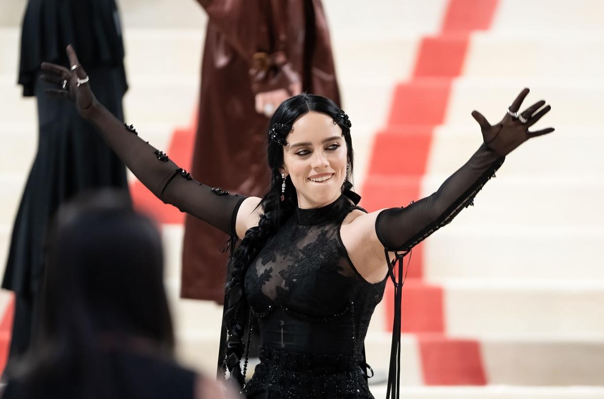 Billie Eilish arrives to The 2023 Met Gala Celebrating "Karl Lagerfeld: A Line Of Beauty" at the Metropolitan Museum of Art on May 1, 2023 in New York City.