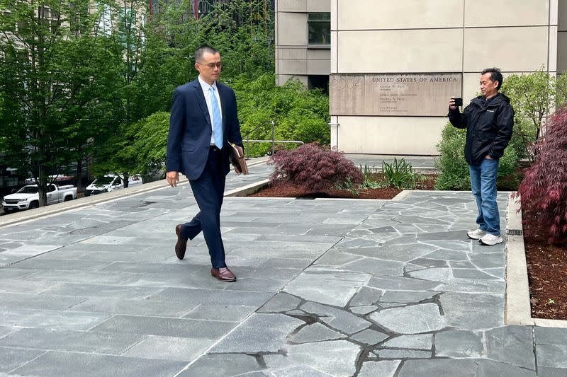 Binance founder and former chief Changpeng Zhao arrives for his sentencing in federal district court in Seattle