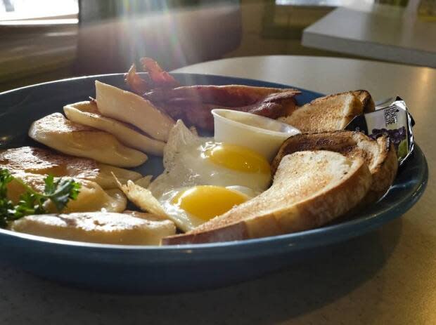 Bacon, eggs and perogies are among the specialty dishes at Surrey's Round Up Cafe.