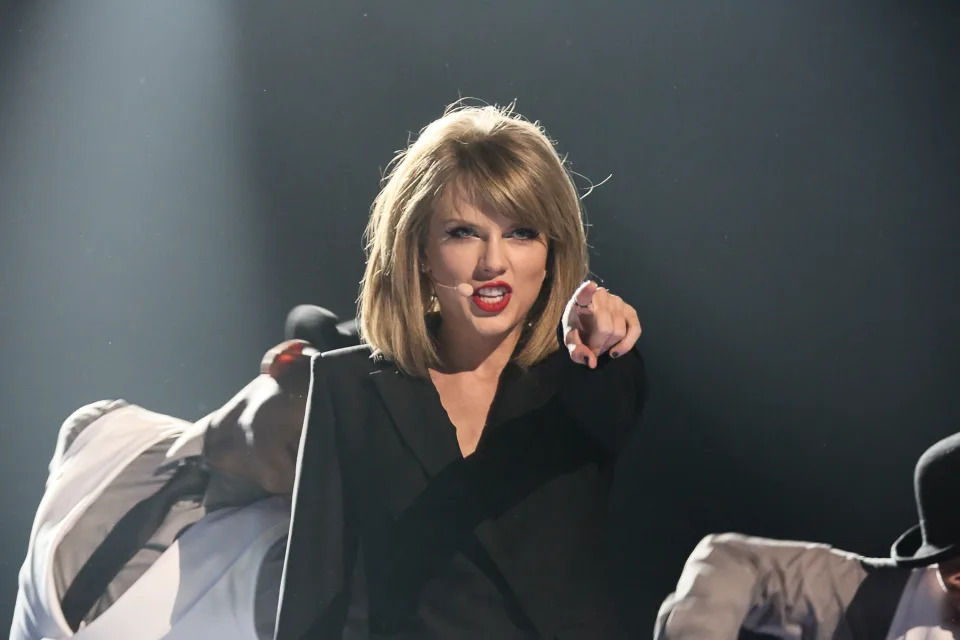 London, England - February 25: Taylor Swift during The BRIT Awards 2015, The O2 Arena, London, England, on 25 February 2015. (Photo by JM Enternational/Getty Images)