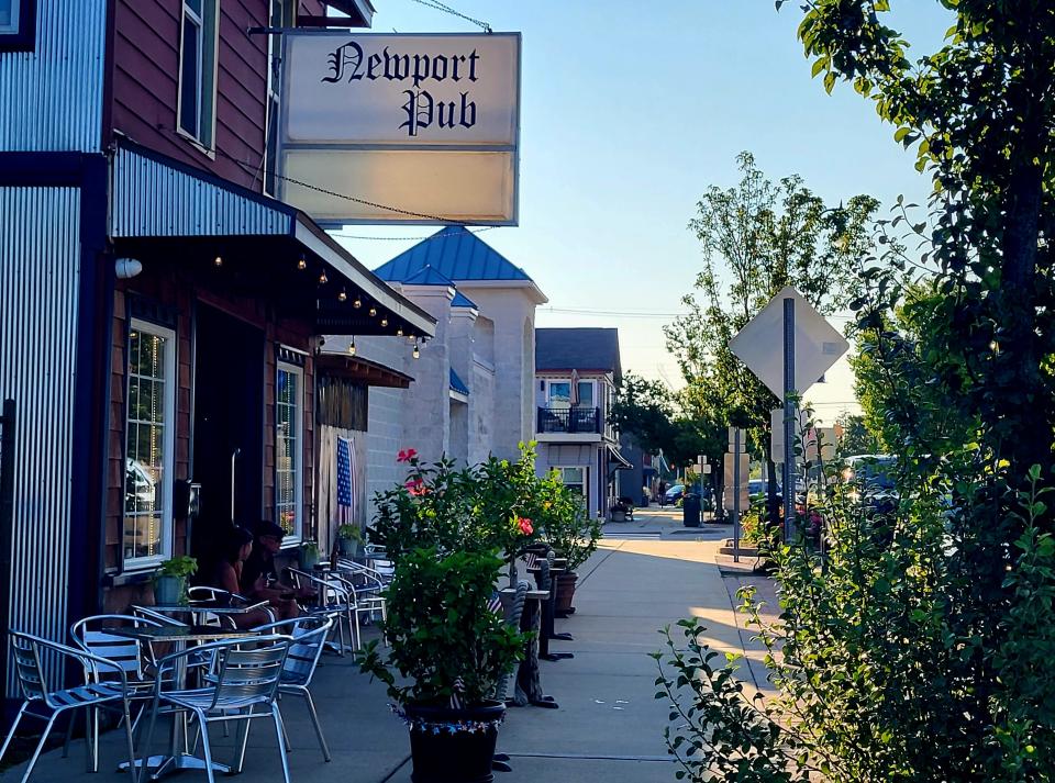 Newport Pub, shown on Thursday, Aug. 10, 2023, is one of six downtown Marine City's bars and the only one on Broadway Street that'll sell alcoholic beverages that adults can take outside the premises in a new social district.