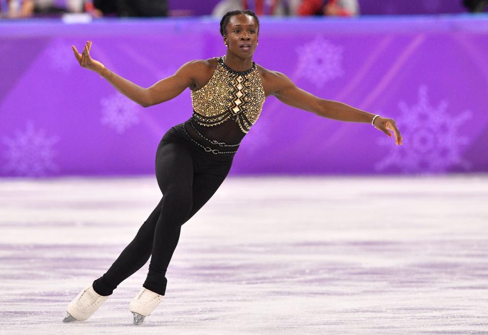 France's Meite wore this unitard&nbsp;to perform her short program (in both the team and&nbsp;women's single events) to a medley of&nbsp;Beyonc&eacute; songs.&nbsp;The statement-making ensemble had to be our favorite of the games (though Meite almost outdid herself with <a href="http://time.com/5172048/french-figure-skater-mae-berenice-maite-costume-change-olympics/" target="_blank">these bedazzled hot shorts</a>).&nbsp;Queen Bey would definitely approve.&nbsp;