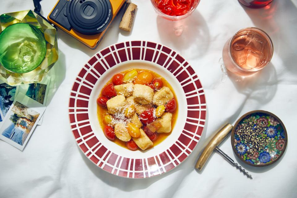 Malfatti with Pancetta and Cherry Tomatoes