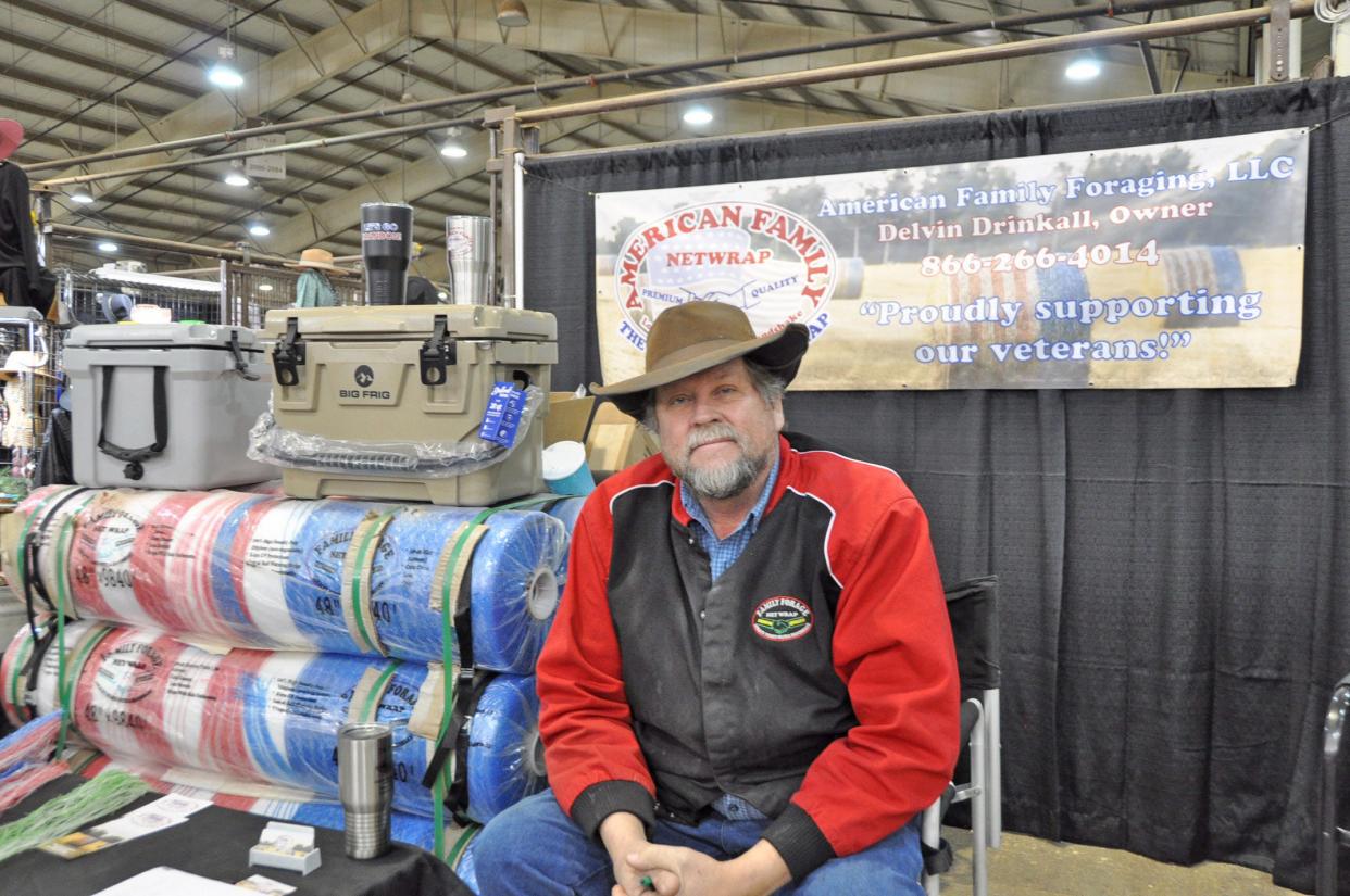 Delvin Drinkall says he came up with the idea for American flag bale wrap in 2019. His inspiration was the movie Field of Dreams. “You know the scene where the baseball players walk out of the cornfield? I could see the soldiers of our country walking through these bales in a field,” he recalled at a recent trade show.