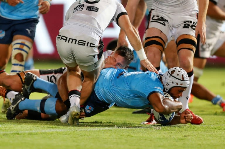 Nizaam Carr scores during last season's Champions Cup win over Lyon (Phill Magakoe)