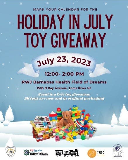 Free toys will be given away on Sunday, July 23 at the RWJ Barnabas Health Field of Dreams.