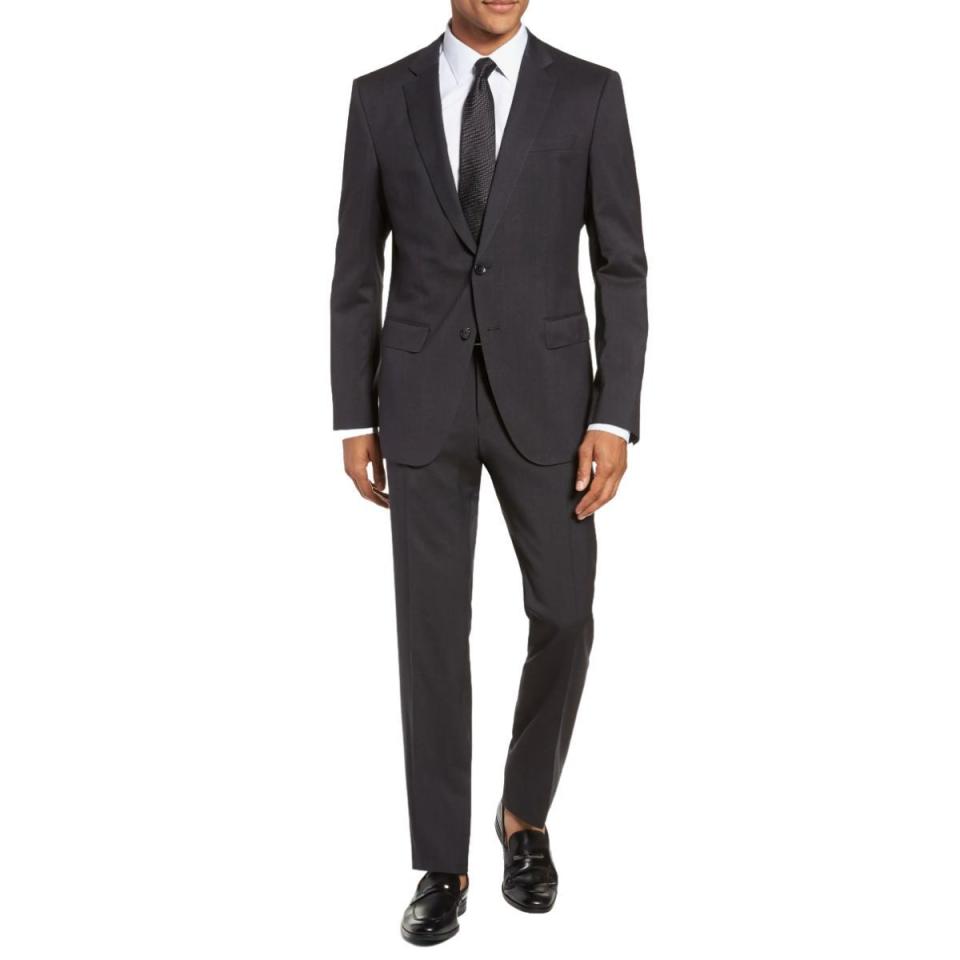 Genius Trim Fit Solid Wool Suit