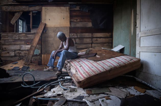 Theophilus Charles, 70, sits inside his house which was heavily damaged by Hurricane Ida in Houma, Louisiana, U.S., August 30, 2021. REUTERS/Adrees Latif     TPX IMAGES OF THE DAY (Photo: ADREES LATIF via REUTERS)