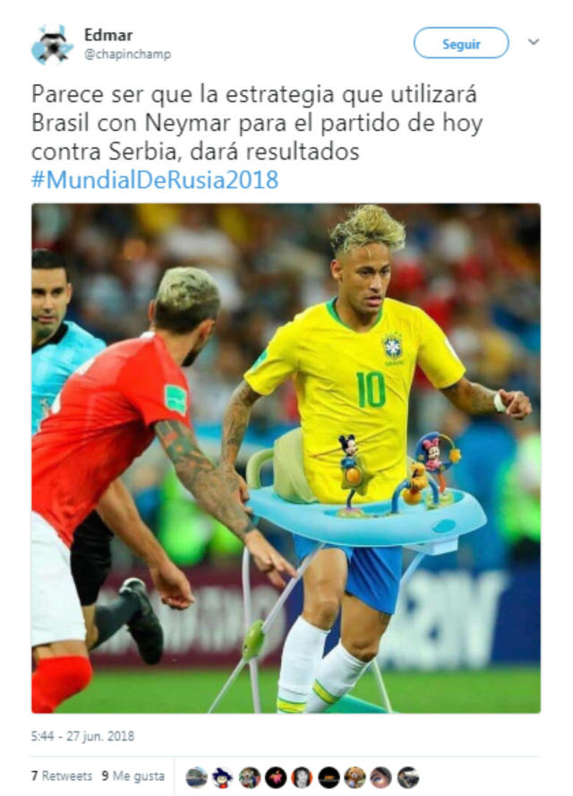 Las redes sociales de los piscinazos de Neymar durante el Mundial