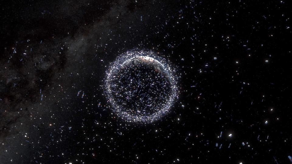 space debris satellites earth orbit