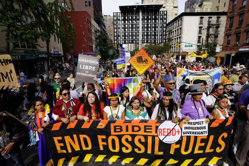 Activists kick off Climate Week with protest against fossil fuels in New York City