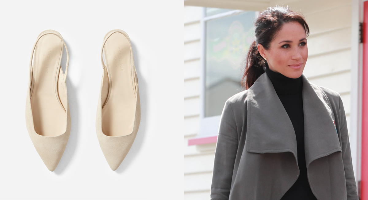 Everlane The Editor Slingback in Natural Suede - Meghan Markle's