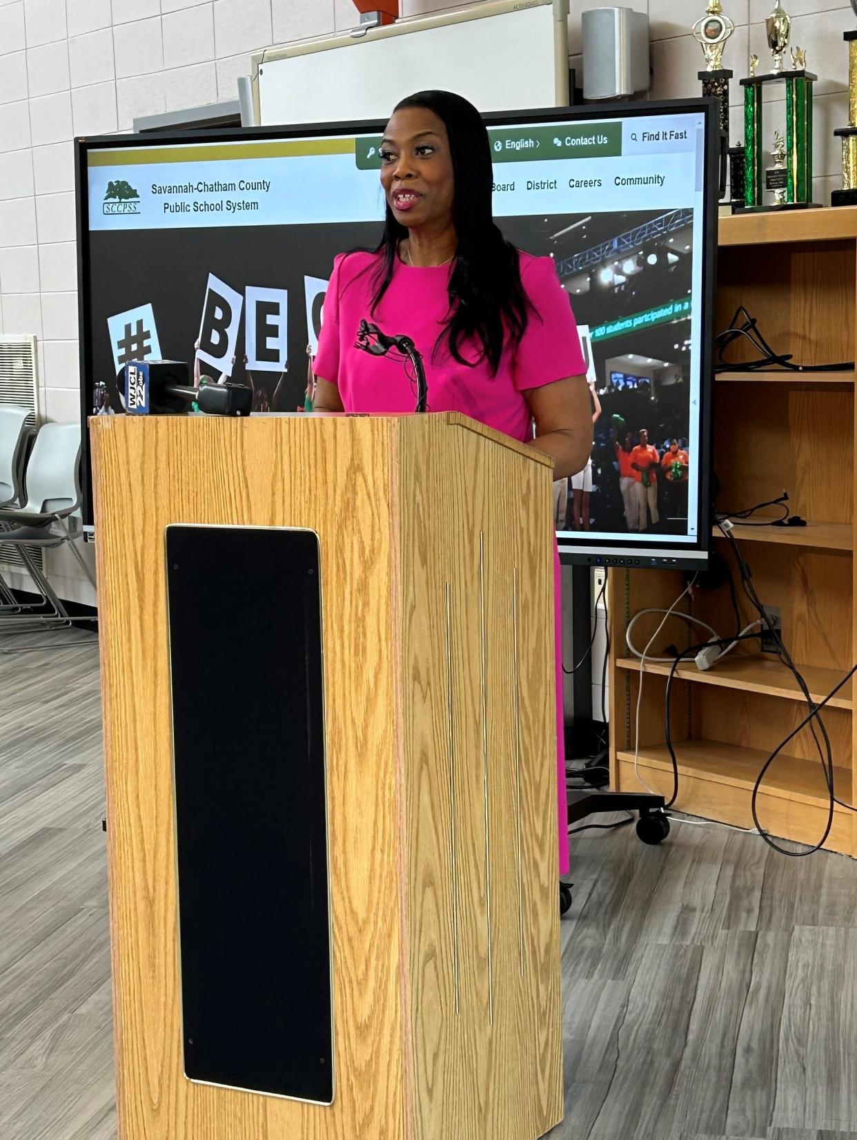 Savannah-Chatham County Public School System Superintendent Denise Watts, Ed.D., recounts her successes and challenges from her first year in the top district position. She held a press conference at Woodville-Tompkins High School on June 26, 2024