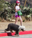 <p>Isla Fisher spends her afternoon hiking with her dog in L.A. on Friday. </p>