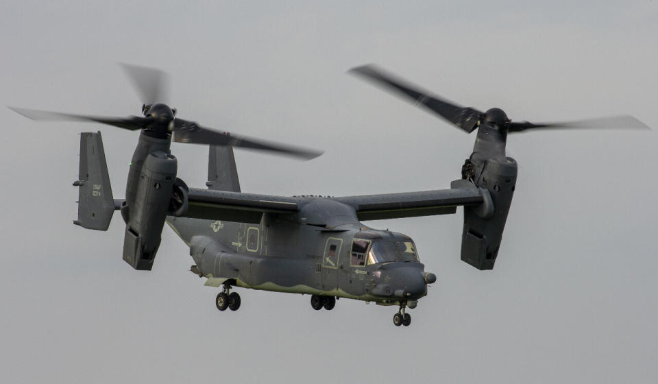 美國空軍CV-22魚鷹型傾斜旋翼機。 (圖:美國空軍)