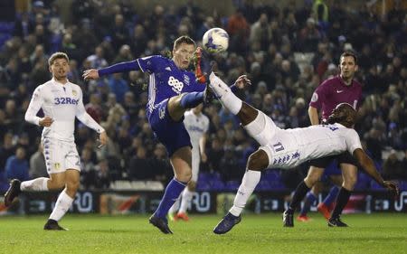 Britain Football Soccer - Birmingham City v Leeds United - Sky Bet Championship - St Andrews - 3/3/17 Birmingham City's Craig Gardner in action with Leeds' Souleymane Doukara Mandatory Credit: Action Images / John Sibley Livepic